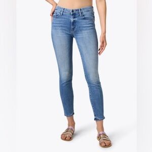 Mother The Looker Crop Light Kitty Ankle Length Skinny Jeans Light Blue Stretch